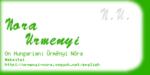 nora urmenyi business card