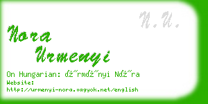 nora urmenyi business card